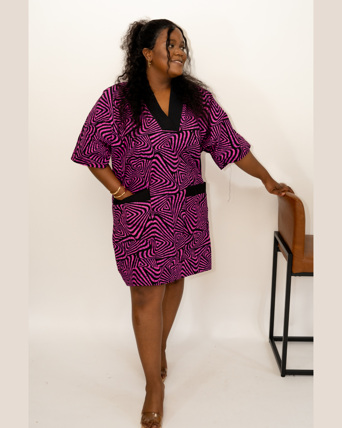 Boubou Kaftan (Pink, Black, & Purple)