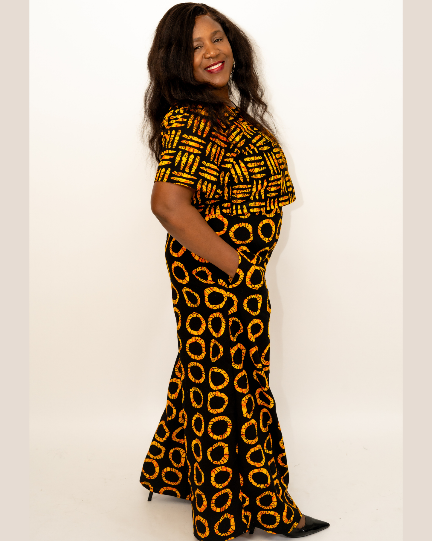 Black and Orange Palazzo Pants