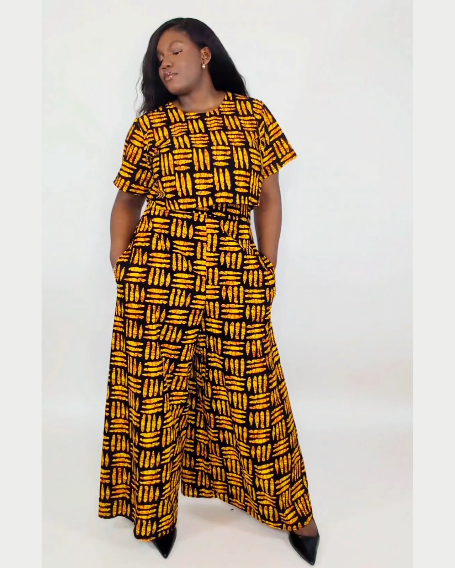 Black and Orange Palazzo Pants