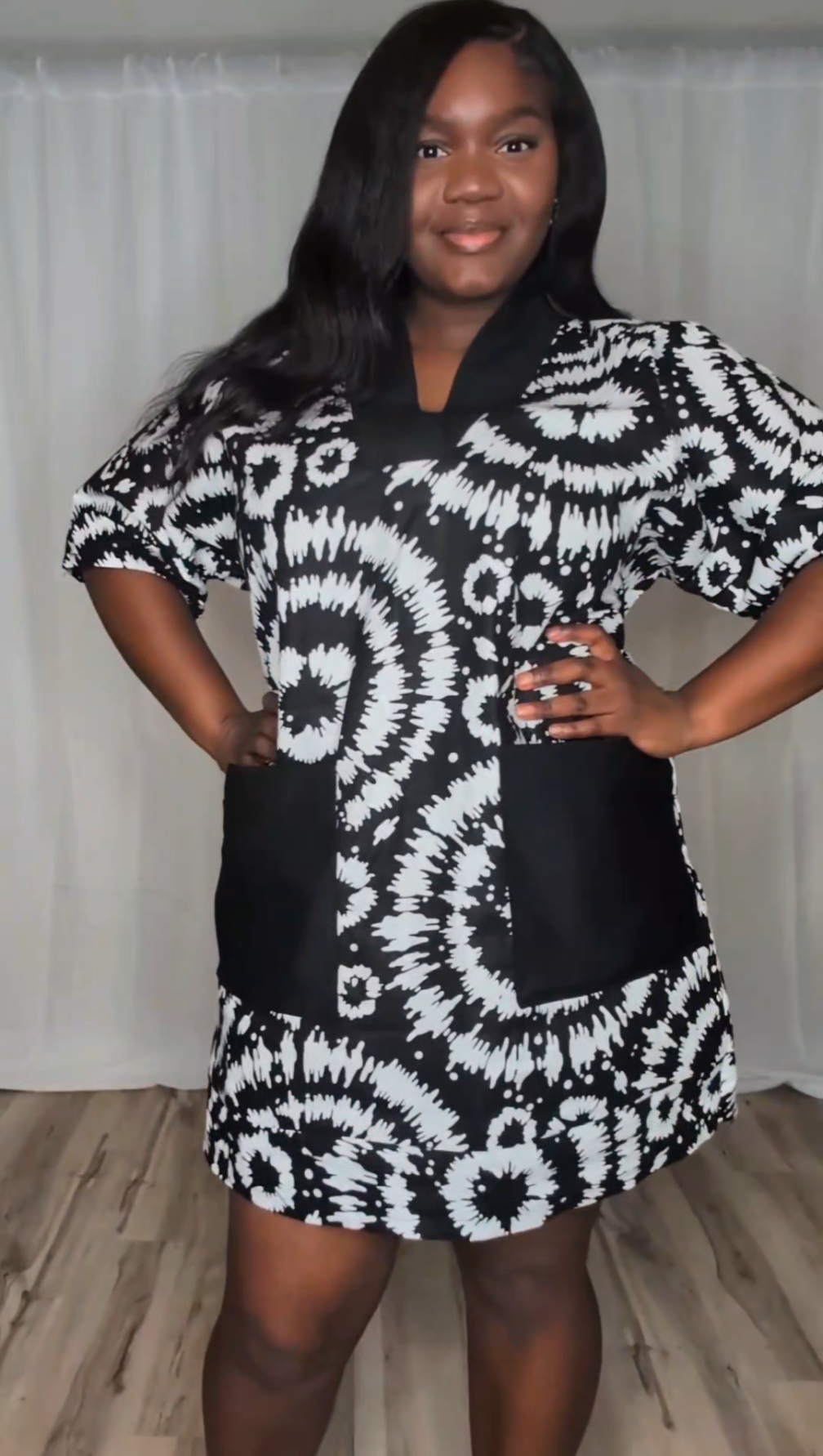 Boubou Kaftan (Black and White A)