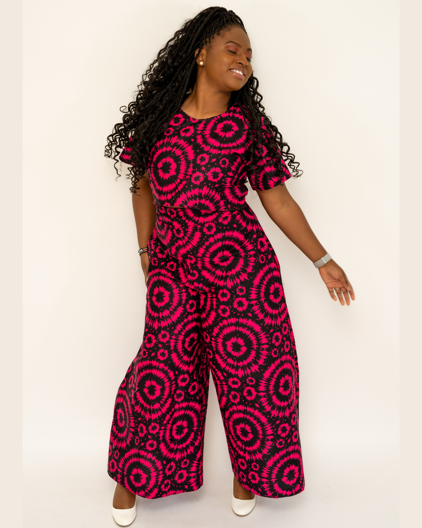 Pink & Black Palazzo Pants