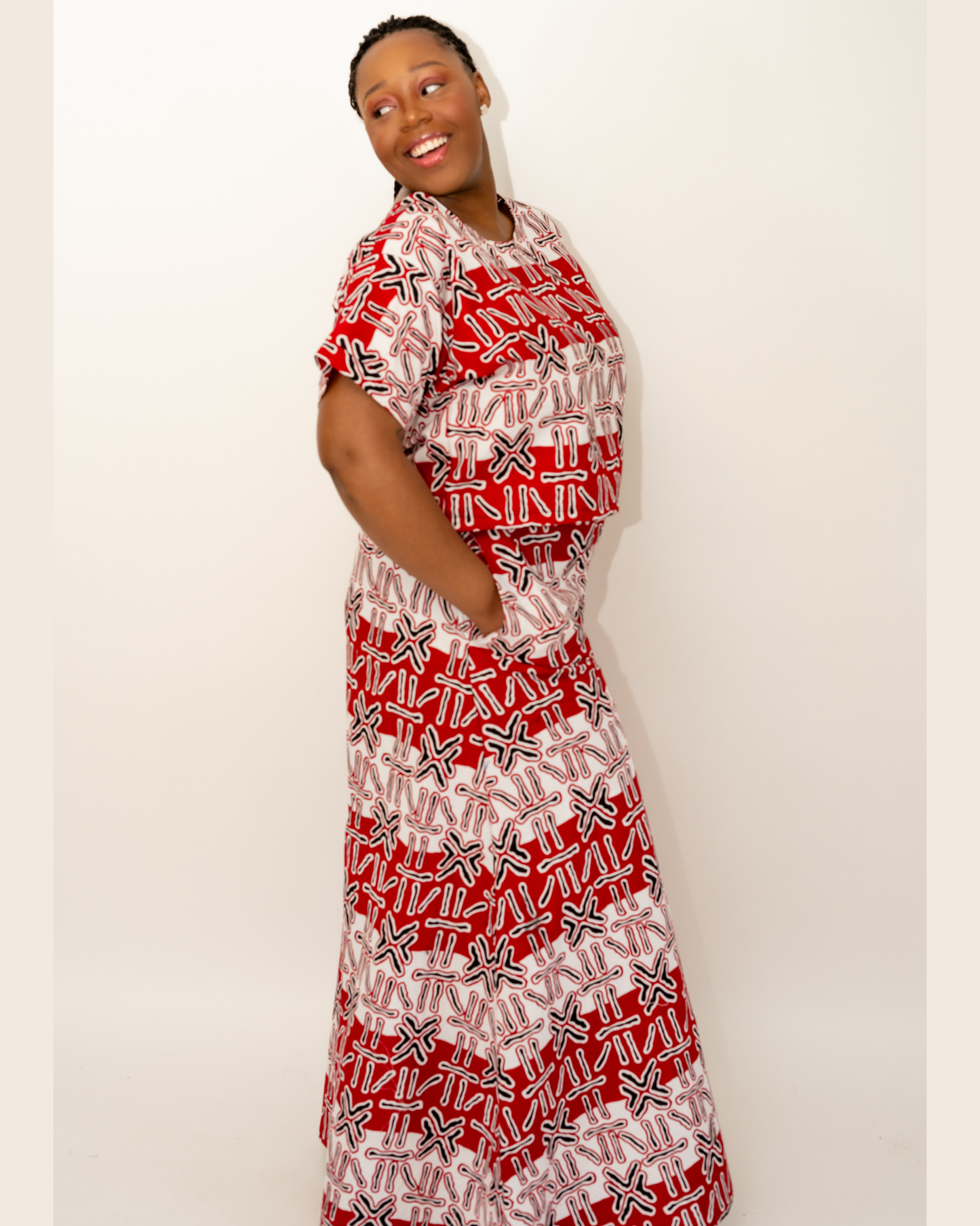 Red & White Palazzo Pants