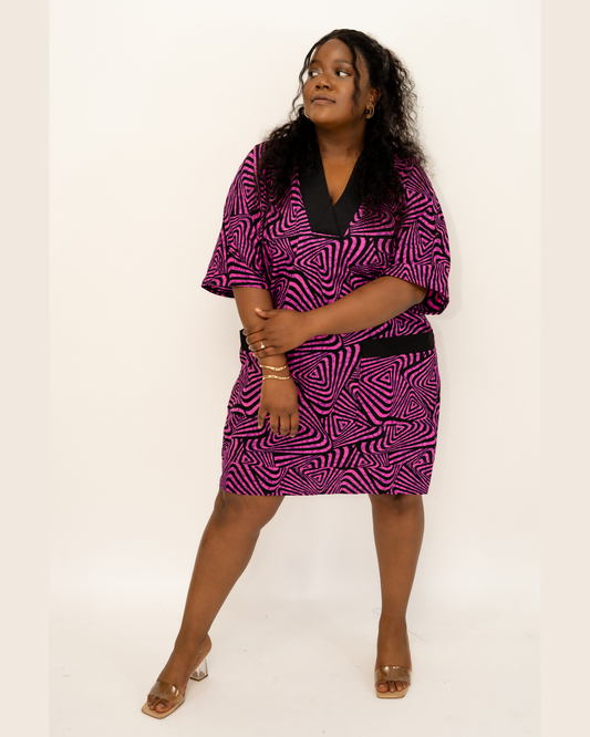 Boubou Kaftan (Pink, Black, & Purple)