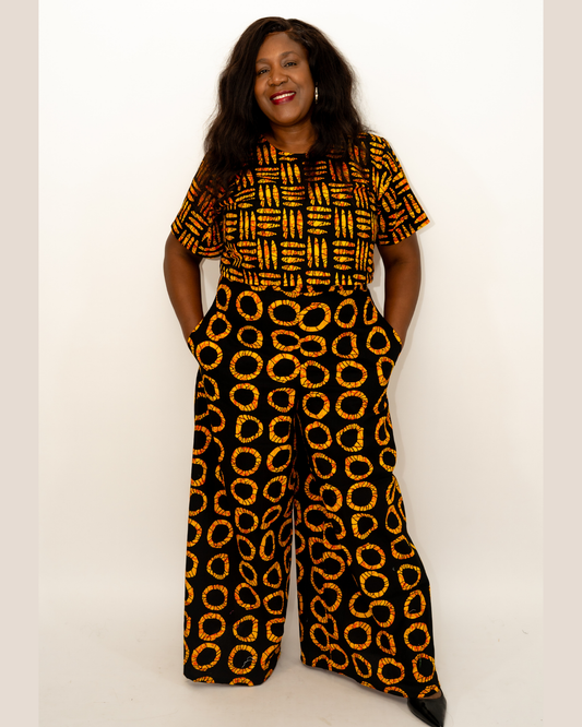 Black and Orange Palazzo Pants