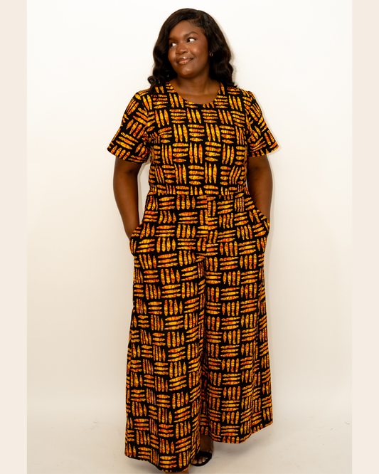 Black and Orange Palazzo Pants