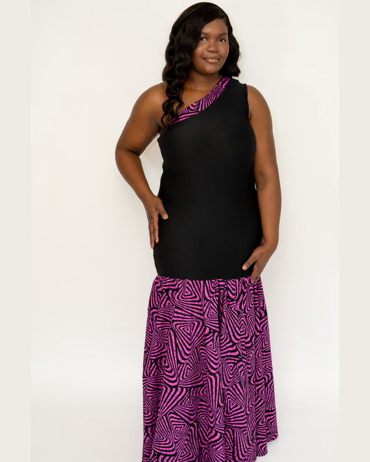 Pink and Black Dress