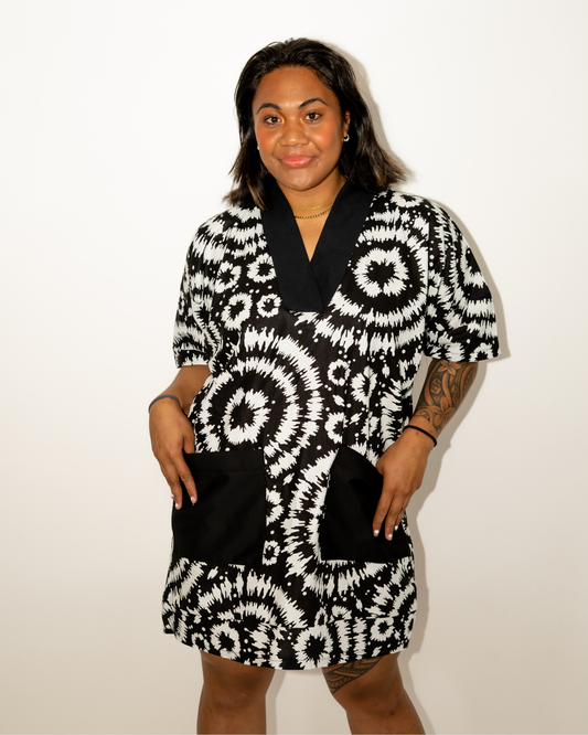 Boubou Kaftan (Black and White A)
